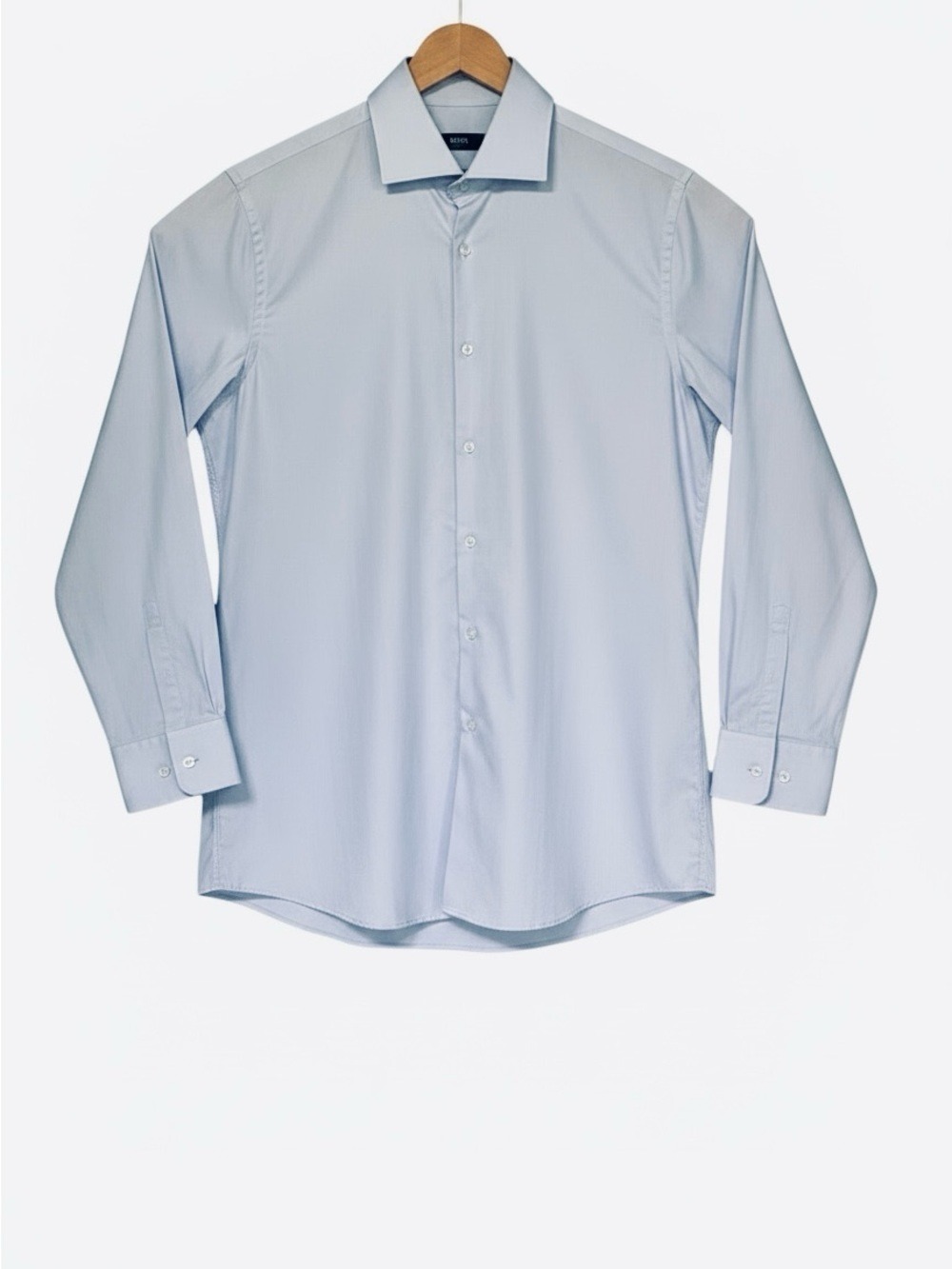 Hugo Boss Light Blue Cotton Dress Shirt Spread Collar